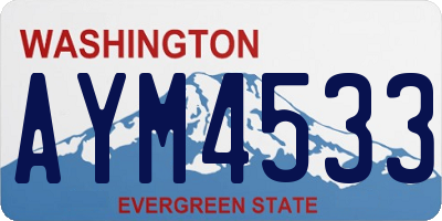 WA license plate AYM4533