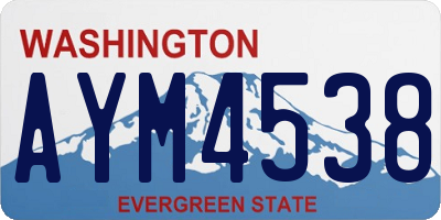 WA license plate AYM4538