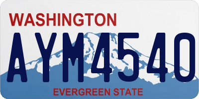 WA license plate AYM4540