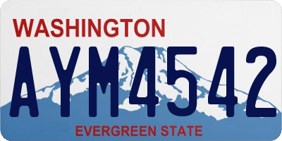 WA license plate AYM4542