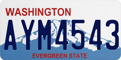WA license plate AYM4543