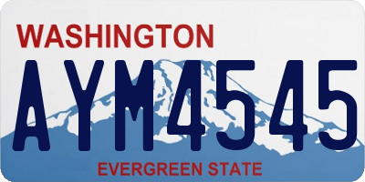 WA license plate AYM4545