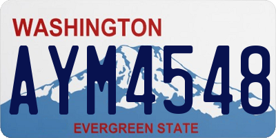 WA license plate AYM4548