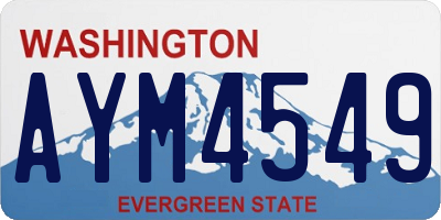 WA license plate AYM4549
