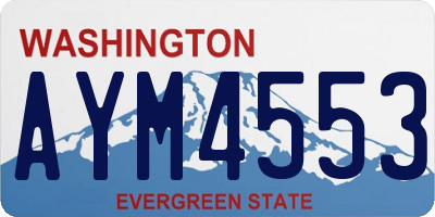 WA license plate AYM4553