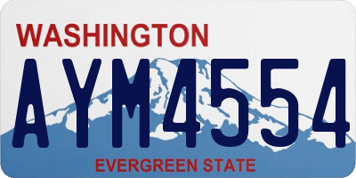 WA license plate AYM4554