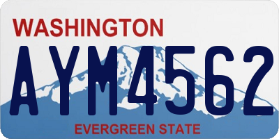 WA license plate AYM4562