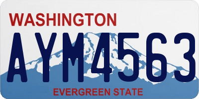 WA license plate AYM4563