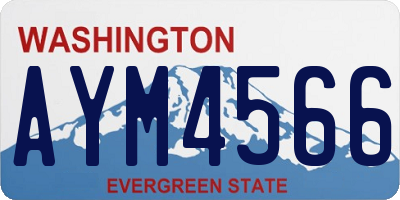 WA license plate AYM4566