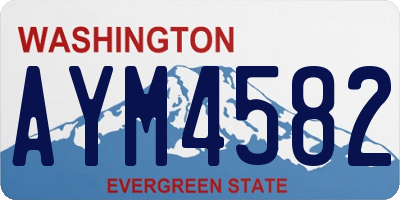 WA license plate AYM4582