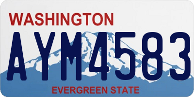 WA license plate AYM4583
