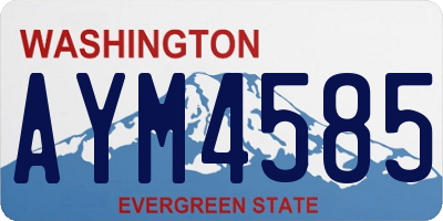 WA license plate AYM4585