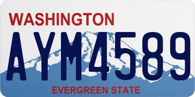 WA license plate AYM4589