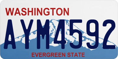 WA license plate AYM4592