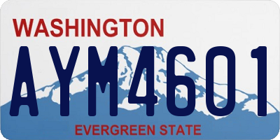 WA license plate AYM4601