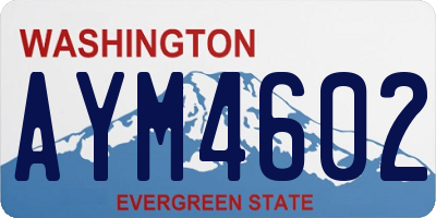 WA license plate AYM4602