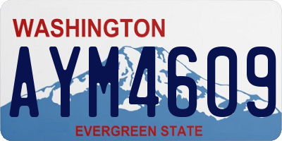 WA license plate AYM4609