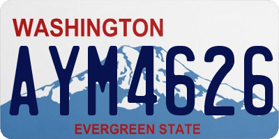 WA license plate AYM4626
