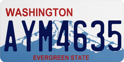 WA license plate AYM4635