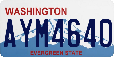 WA license plate AYM4640