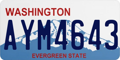WA license plate AYM4643
