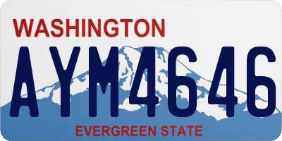 WA license plate AYM4646