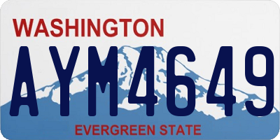 WA license plate AYM4649