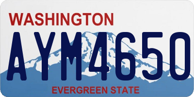 WA license plate AYM4650