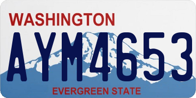 WA license plate AYM4653