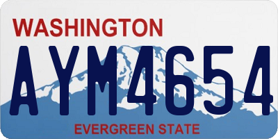 WA license plate AYM4654