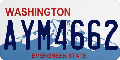 WA license plate AYM4662