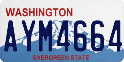 WA license plate AYM4664