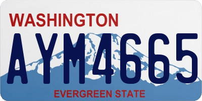 WA license plate AYM4665
