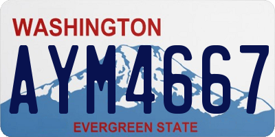 WA license plate AYM4667