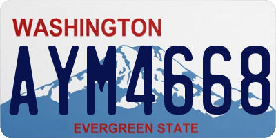 WA license plate AYM4668