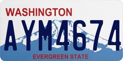 WA license plate AYM4674