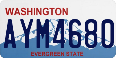 WA license plate AYM4680