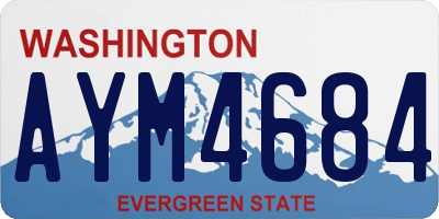 WA license plate AYM4684