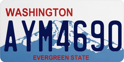 WA license plate AYM4690