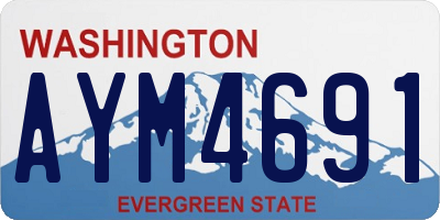 WA license plate AYM4691