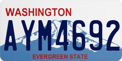 WA license plate AYM4692