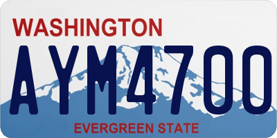 WA license plate AYM4700