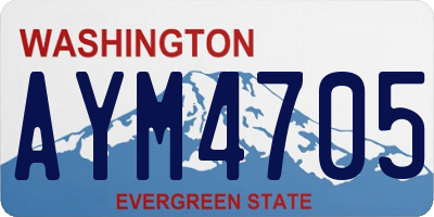 WA license plate AYM4705