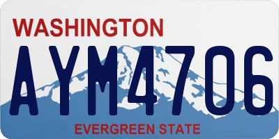 WA license plate AYM4706