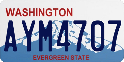 WA license plate AYM4707
