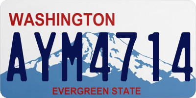 WA license plate AYM4714