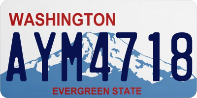 WA license plate AYM4718