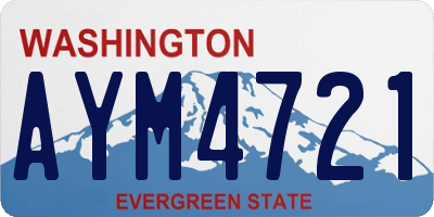 WA license plate AYM4721