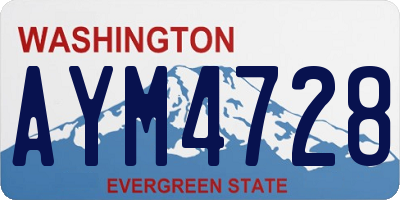 WA license plate AYM4728