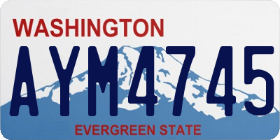 WA license plate AYM4745